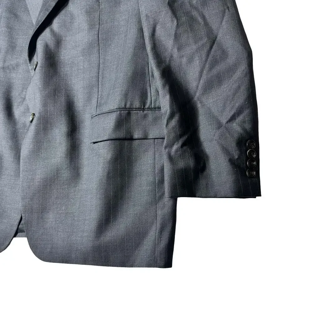 Lauren Ralph Lauren Men 48R Gray Pinstripe Pure New Wool Blazer Sport Woolmark
